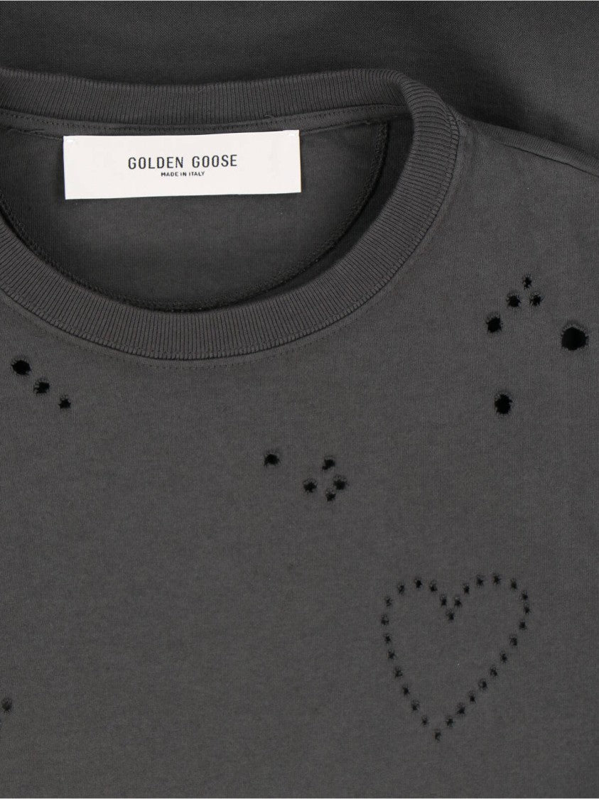 Golden Goose "Journey" T-Shirt In Grey Cotton