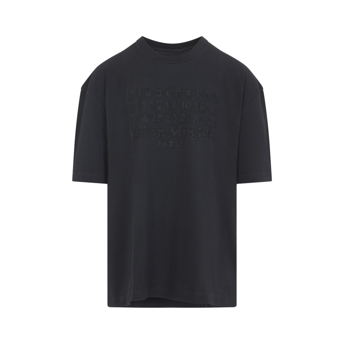 Maison Margiela Black Short-Sleeve T-Shirt With Embossed Detailing