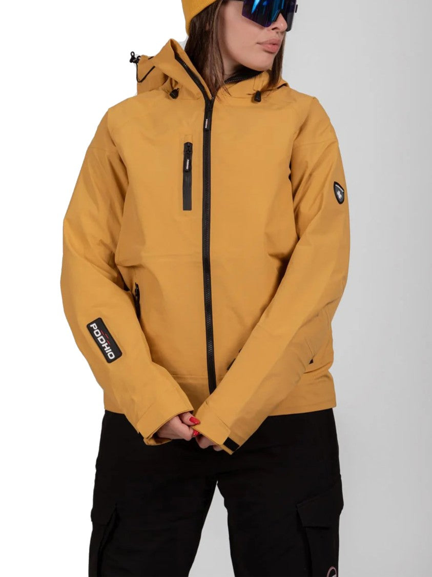 Podhio Mustard Yellow Guscio Tre Strati Polyester Jacket