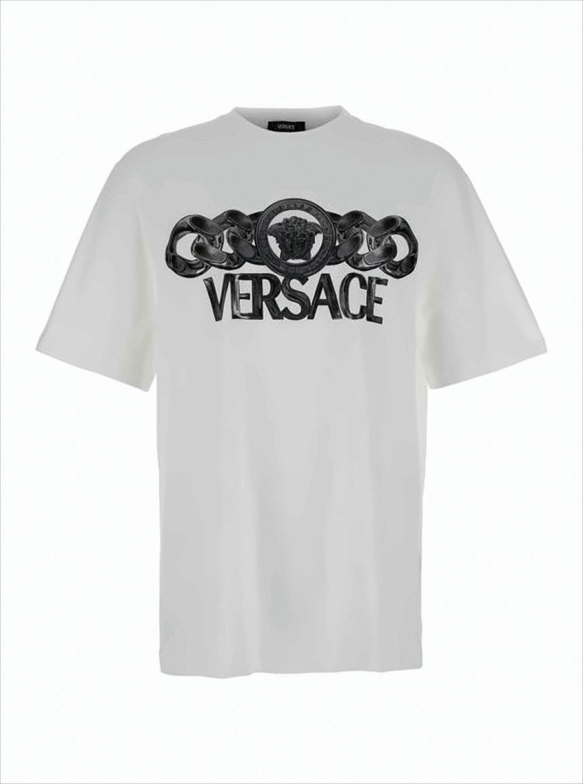 Versace Short-Sleeved T-Shirt With Embossed Medusa Design