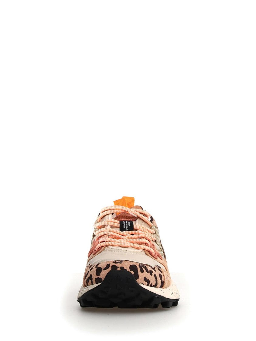 Flower Mountain Leopard Print Sneakers With Speckled Sole