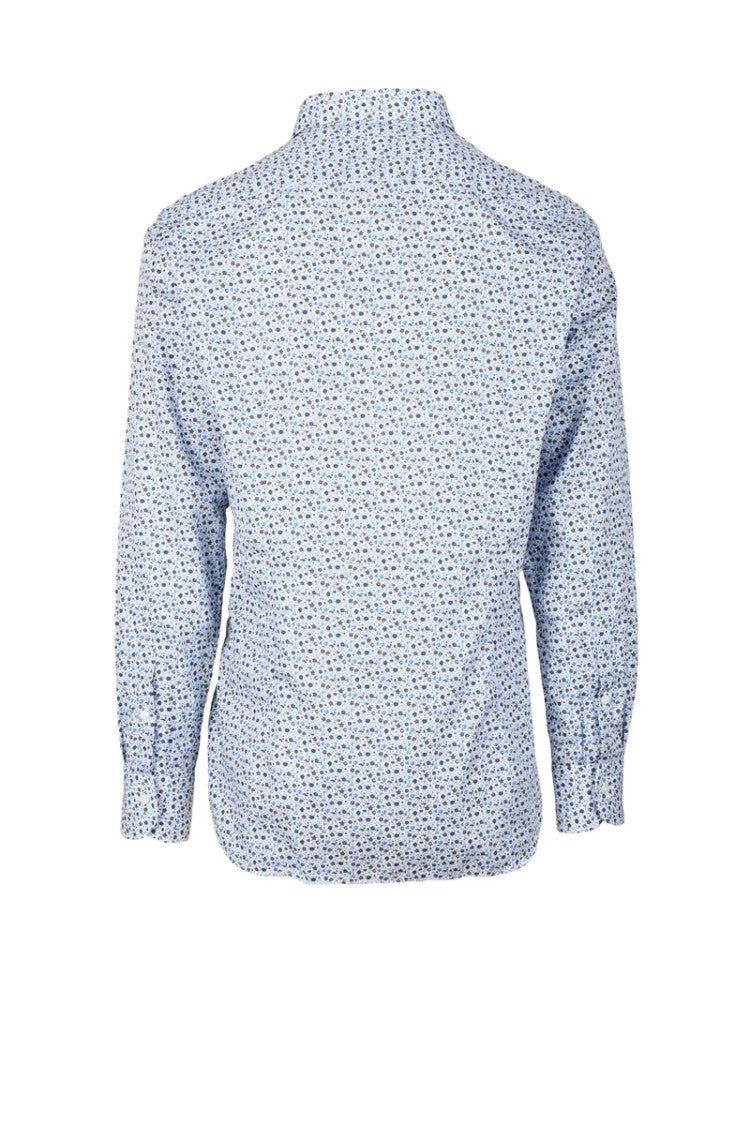 Brio Brown Sky Blue Patterned Shirt