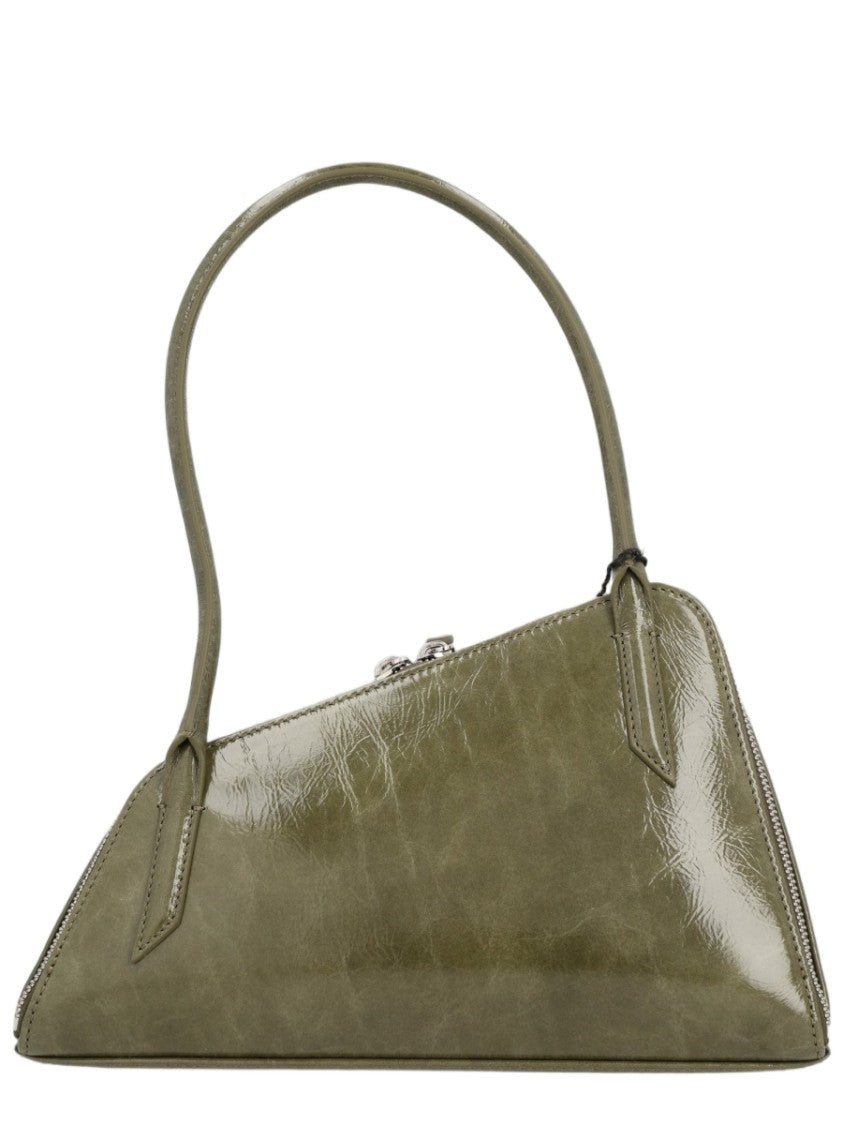 The Attico Brown Glossy Leather Shoulder Bag