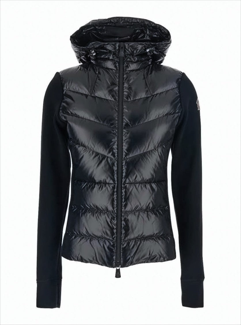 Moncler Fitted Black Quilted Jacket With Front