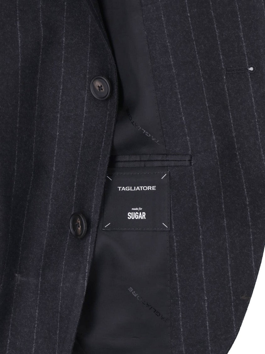 Tagliatore Grey Virgin Wool Single-Breasted Suit