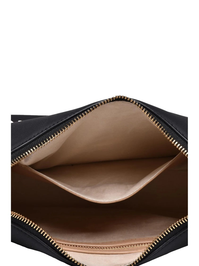 Love Moschino Black Polyurethane Gold-Hardware Shoulder Bag