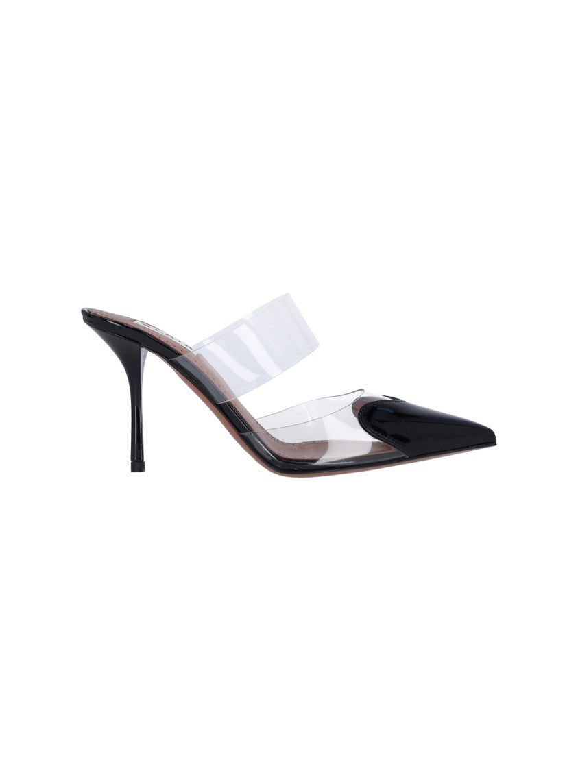 Alaïa Black Le Cœur Heart Leather Mules