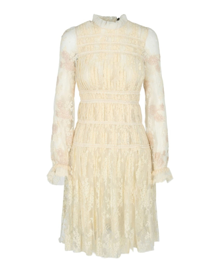 Bottega Veneta High Neck Lace Dress