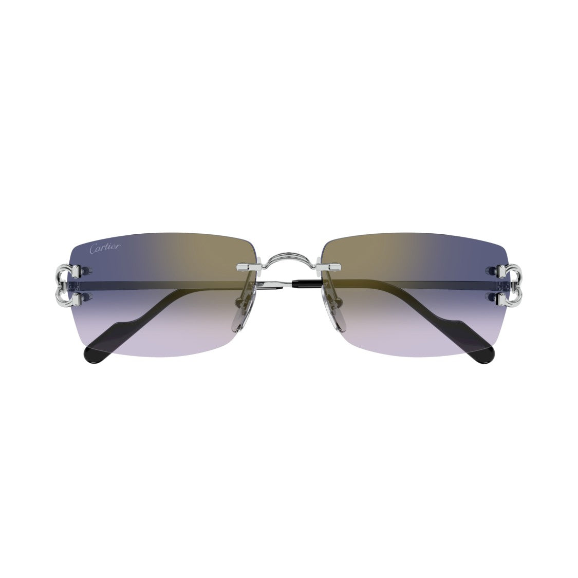 Cartier Rectangular Rimless Sunglasses With Gradient Lenses