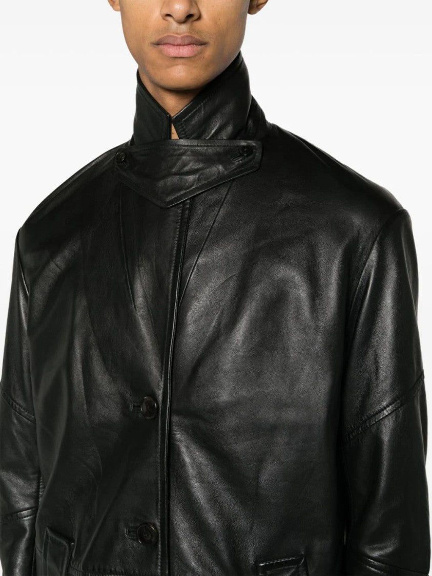 Zadig & Voltaire Macari Buttoned Leather Coat