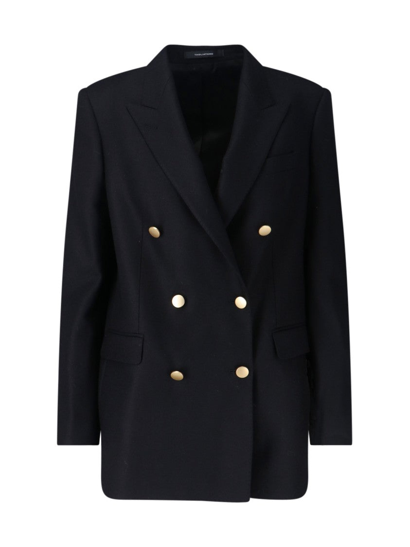 Tagliatore Tailored Black Jacket With Classic Collar And Minimalist Design
