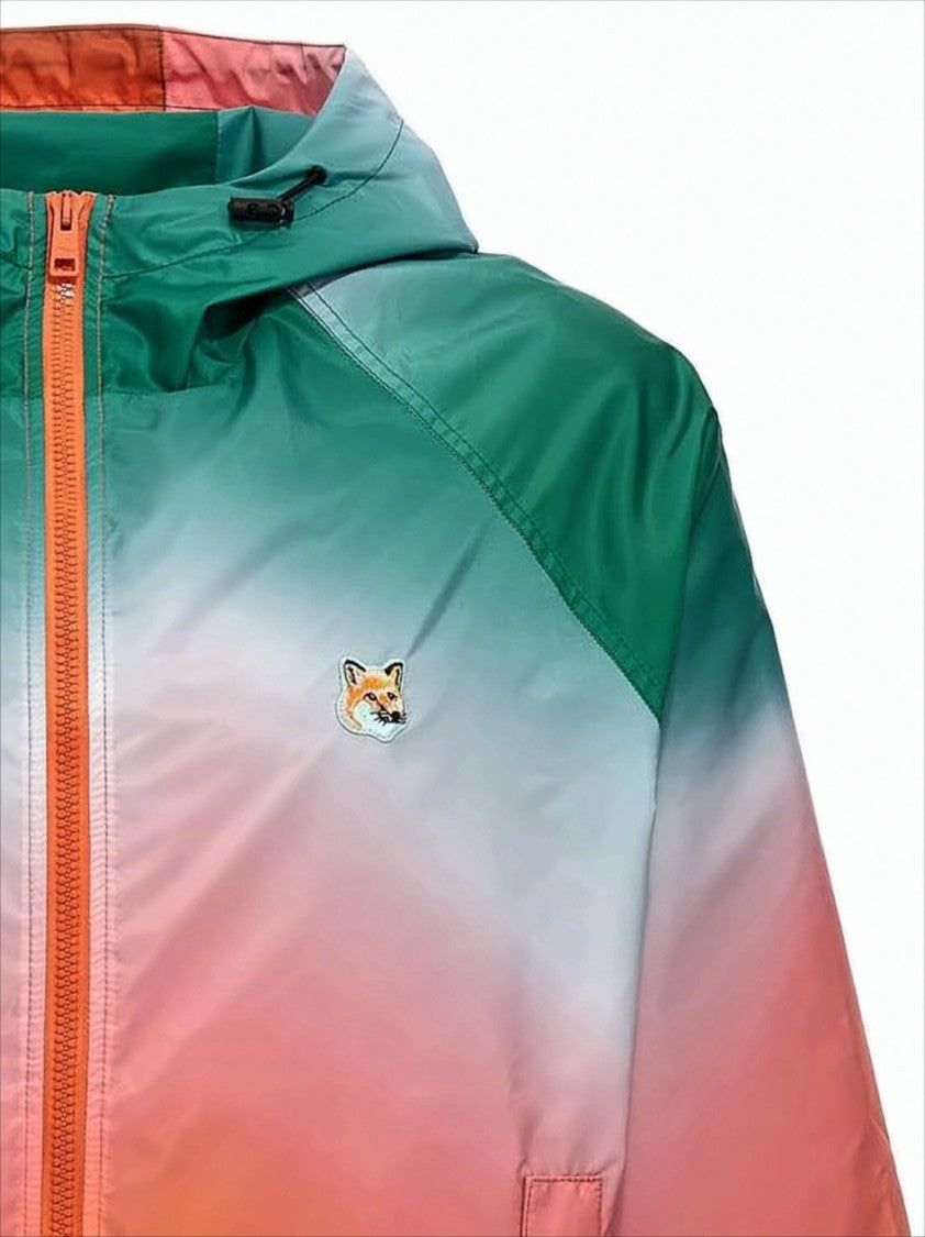 Maison Kitsuné Gradient Hooded Jacket With Embroidered Fox Emblem