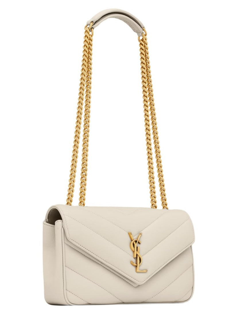 Saint Laurent Small Rectangular Shoulder Bag With Chevron Quilted Pattern