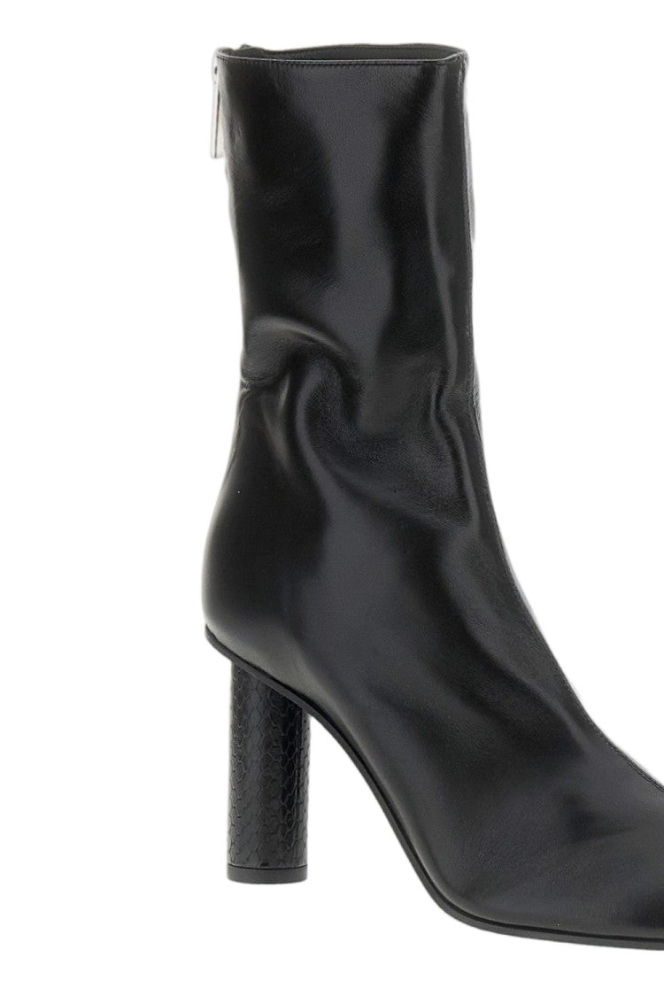 Paris Texas Black Alice Python-Print Nappa Leather Ankle Boots
