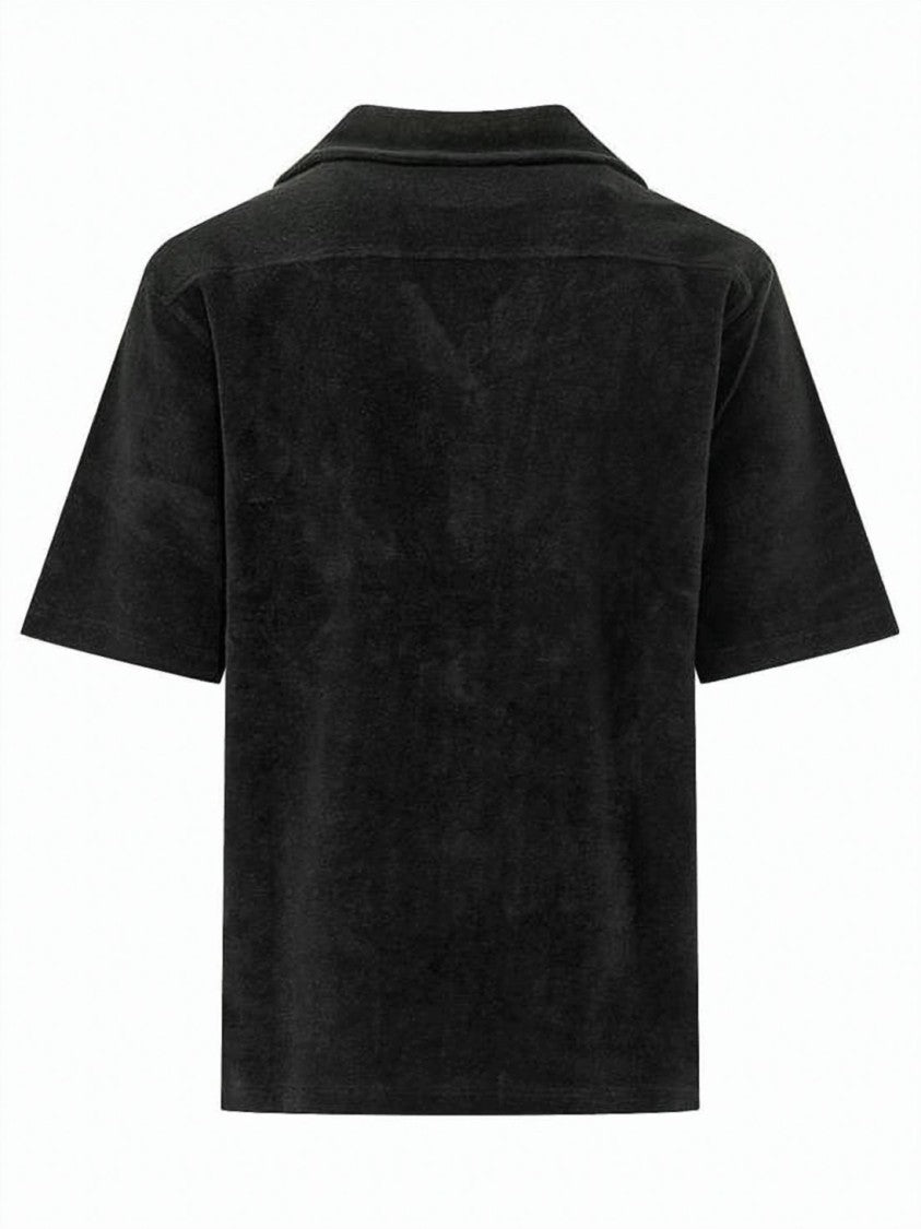 Gallery Dept. Short-Sleeve Textured Shirt With Camp Collar And Subtle Embroidery