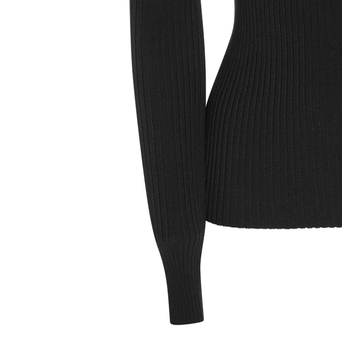 Courrèges Ribbed Knit Sweater With Button Detail And Logo Emblem
