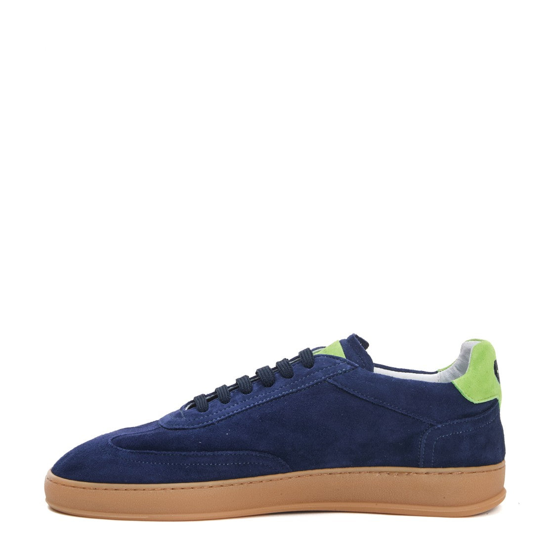 Soldini Blue Suede Sneakers With Green Spoiler