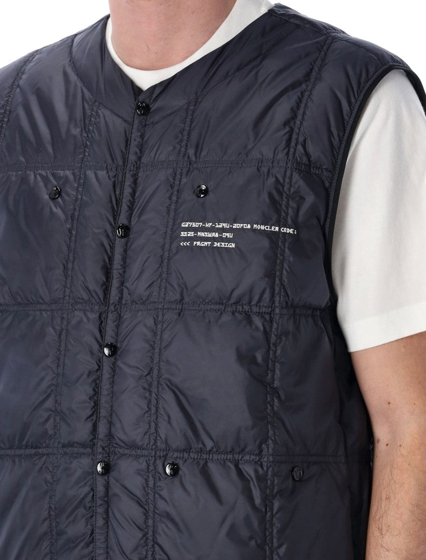 Moncler X Fragment Hiroshi Fujiwara Packable Down Gilet With Quilted Design