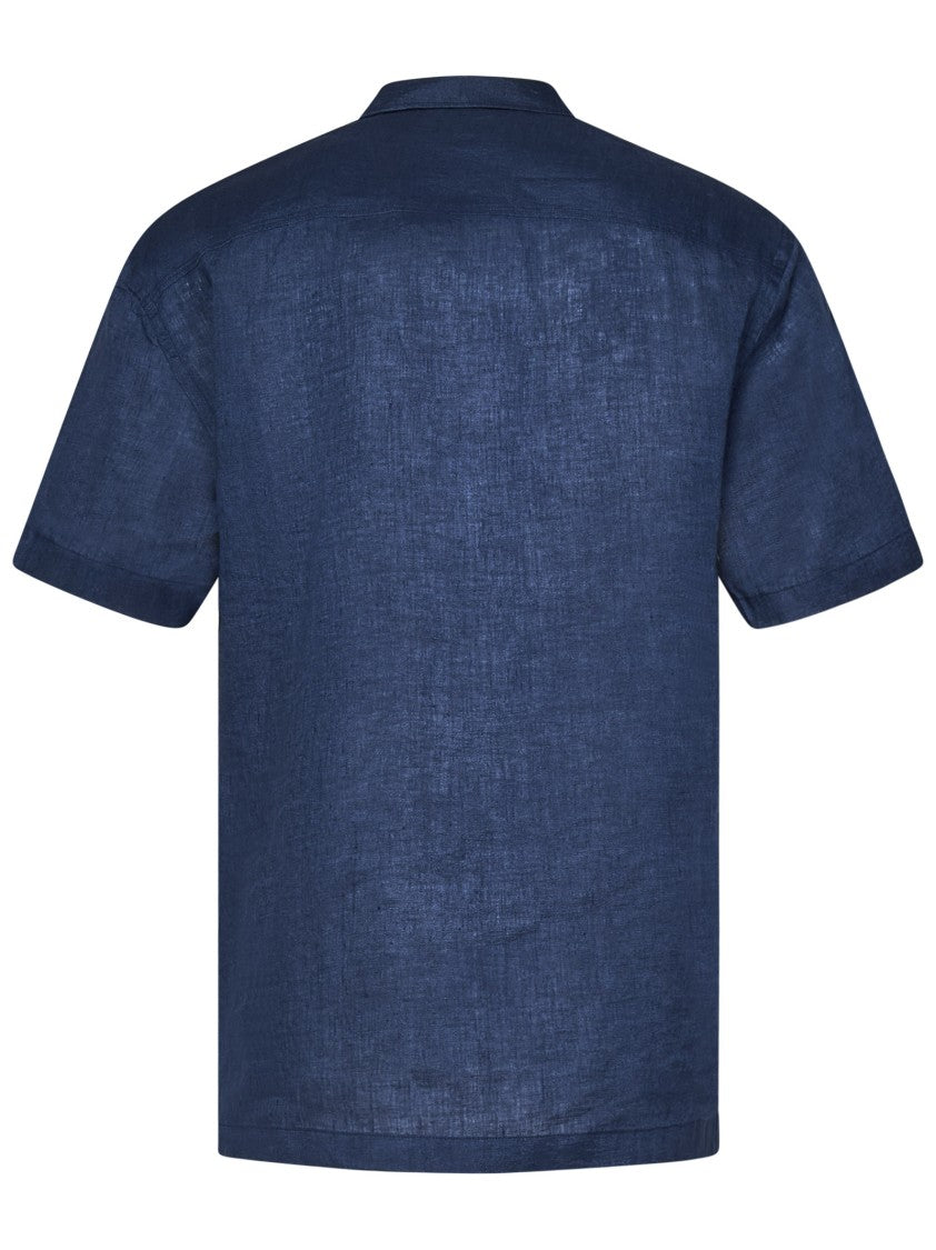 Vilebrequin Short-Sleeved Linen Bowling Shirt With Turtle Embroidery