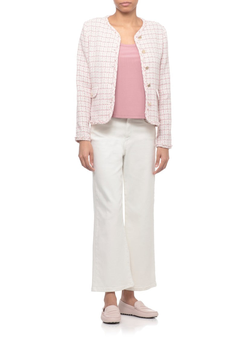 Tod's Pink Side Metal Logo Loafers