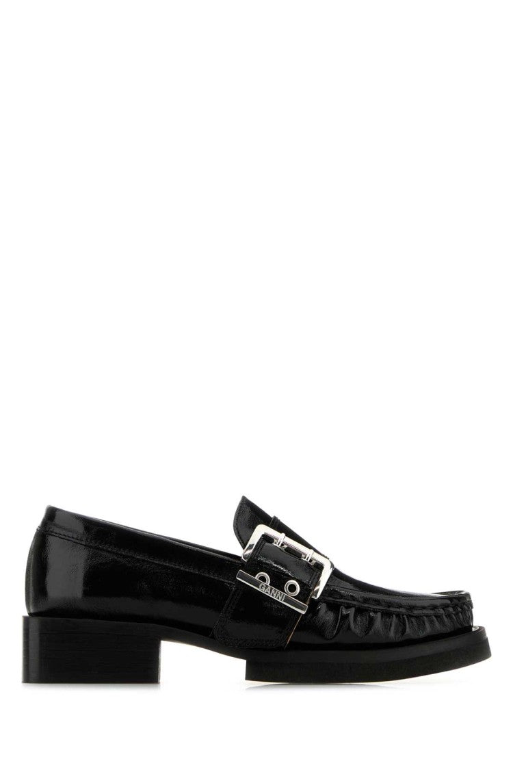 Ganni Black Leather Loafers