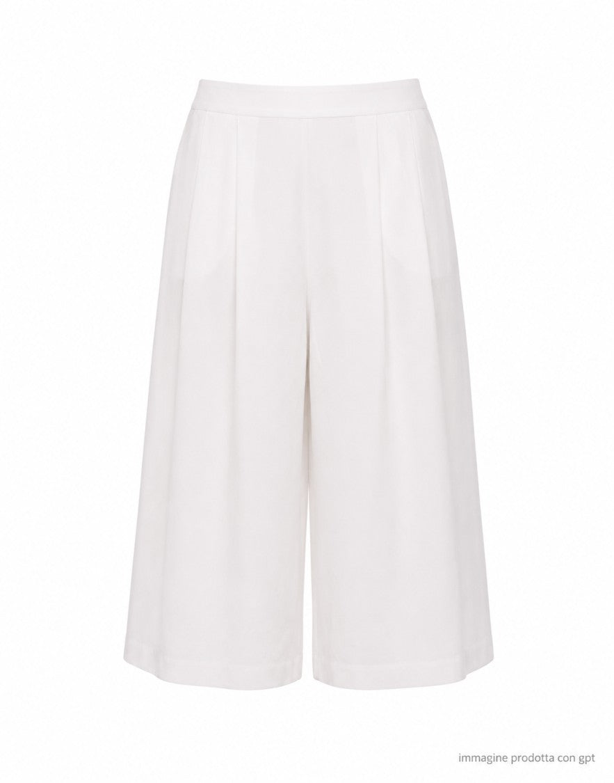 Meimeij Off White Bermuda Cotton Shorts