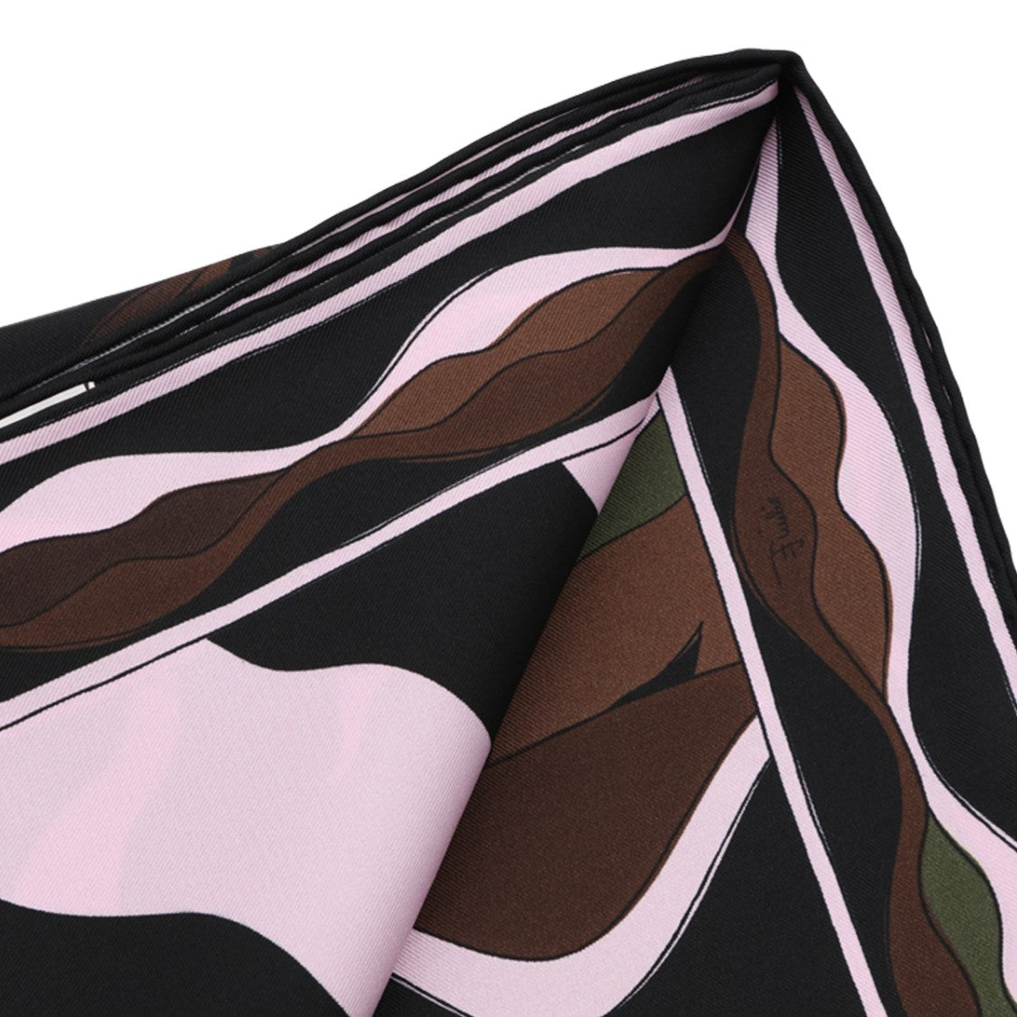 Emilio Pucci Abstract Leaf-Pattern Border Scarf