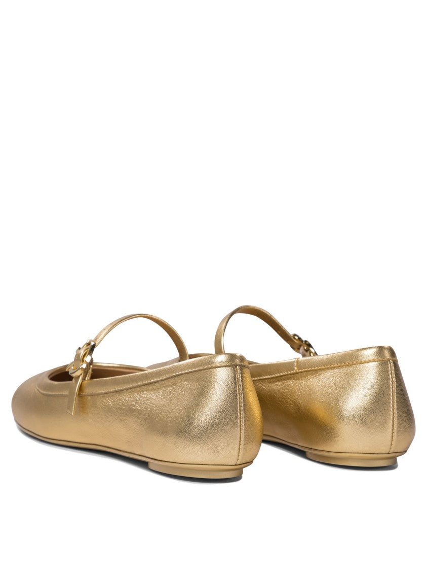 Gianvito Rossi Gold Metallic Ballerinas
