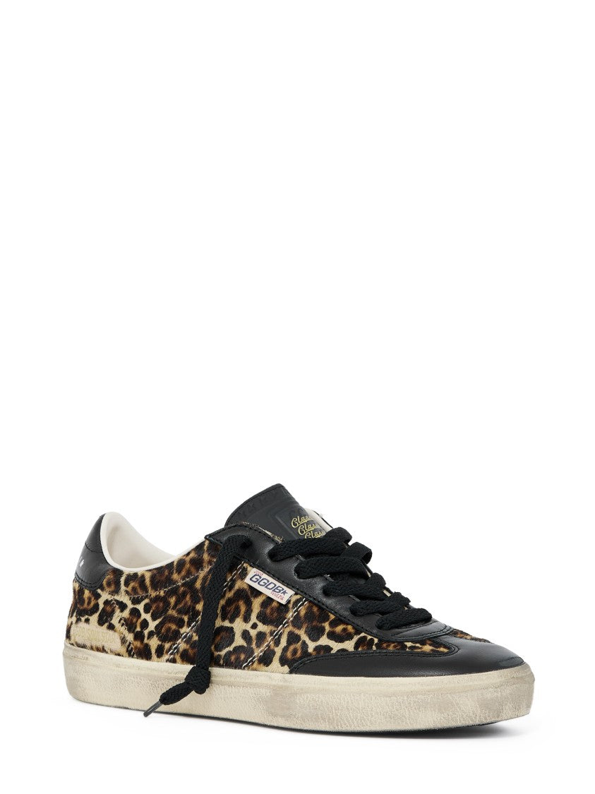 Golden Goose Leopard Print Leather Sneakers With Luxurious Detailing