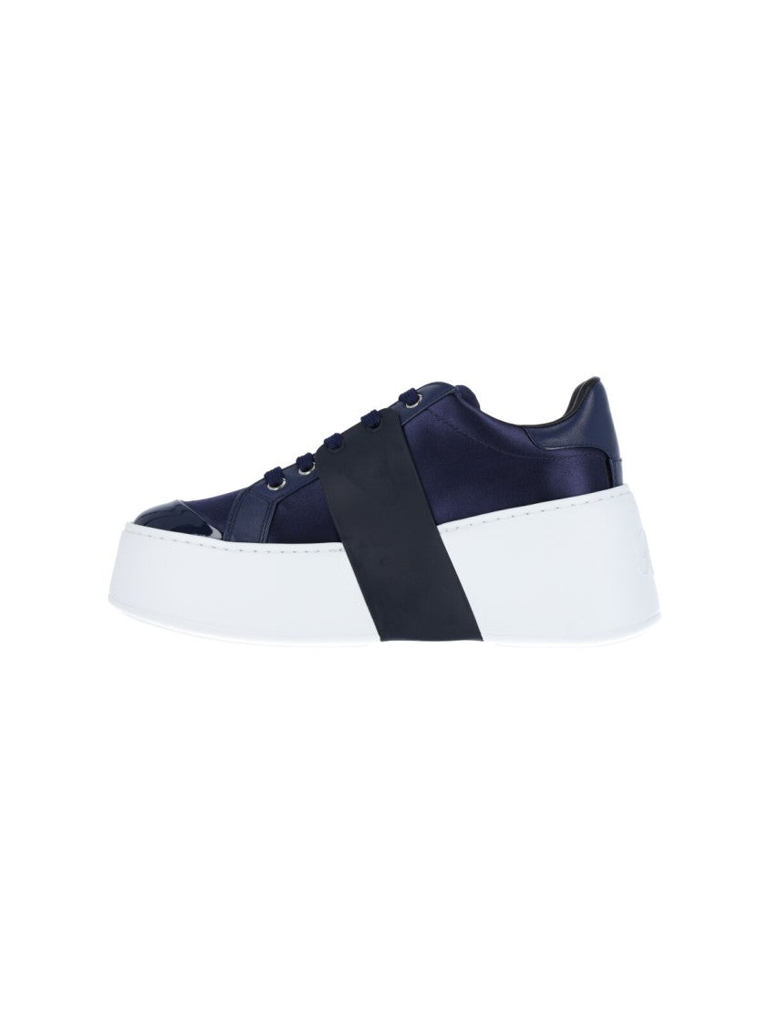 Roger Vivier Blue Viv' Skate Crystal Buckle Platform Sneakers