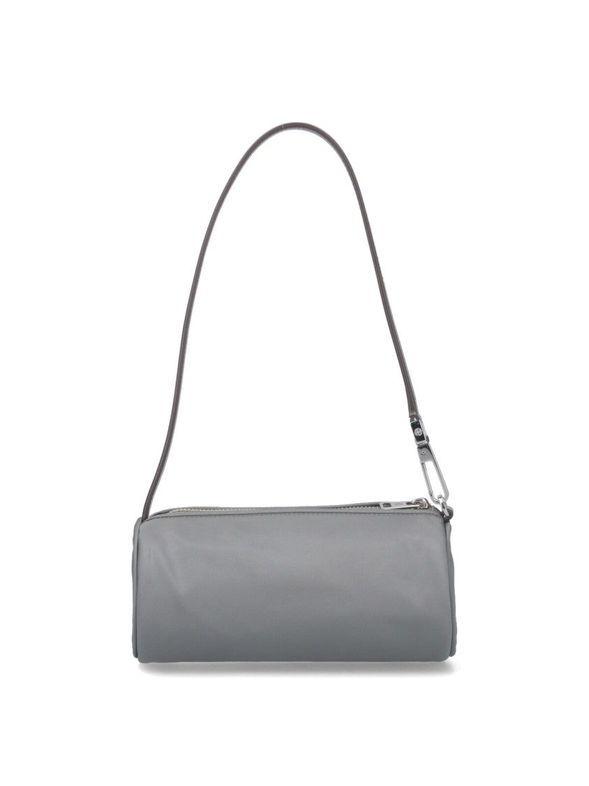 Tory Burch Cylindrical Grey Nylon Shoulder Bag