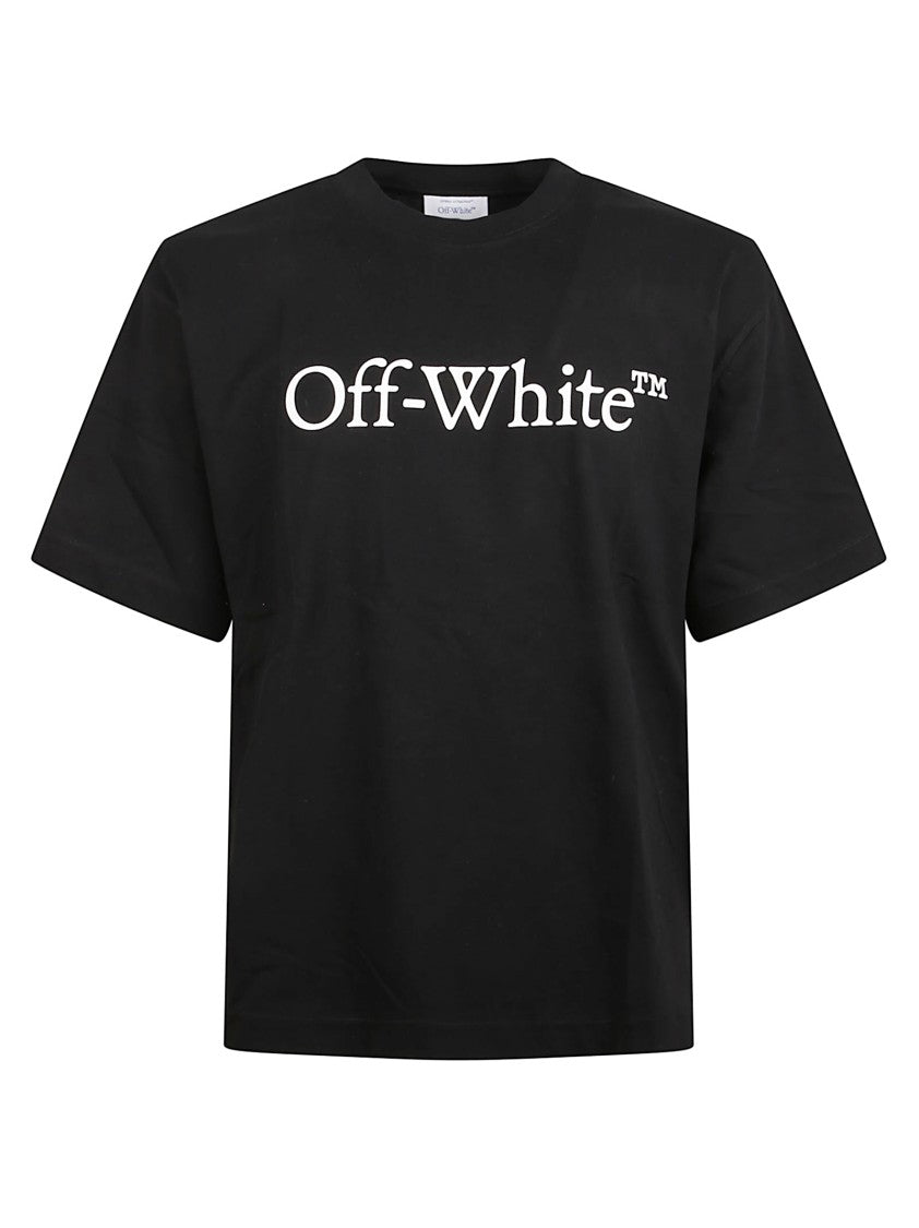 Off-White Contrasting Logo Print Black Cotton T-Shirt