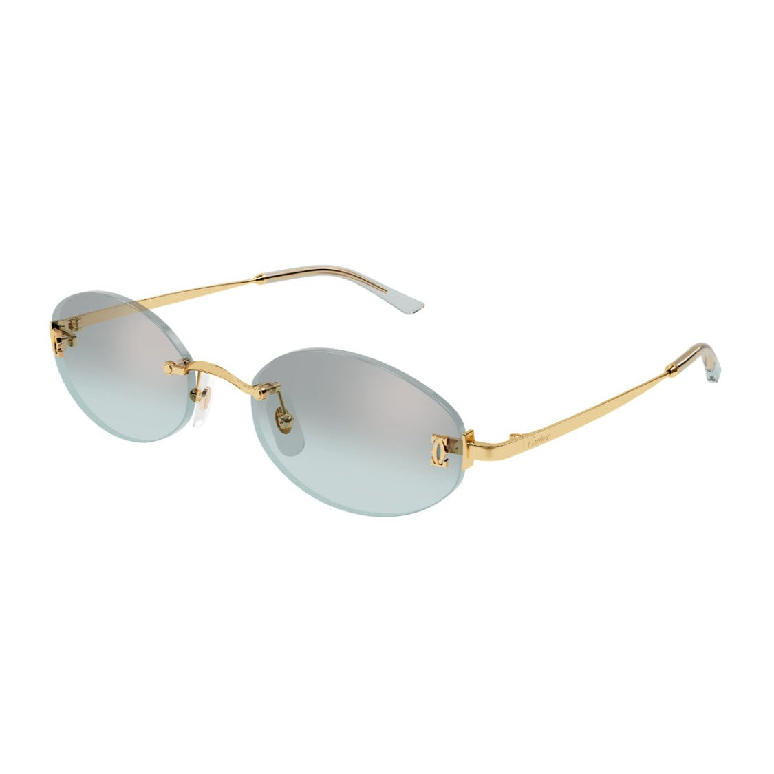 Cartier Gold/Green Ct0592s C De Cartier Metal Oval Sunglasses