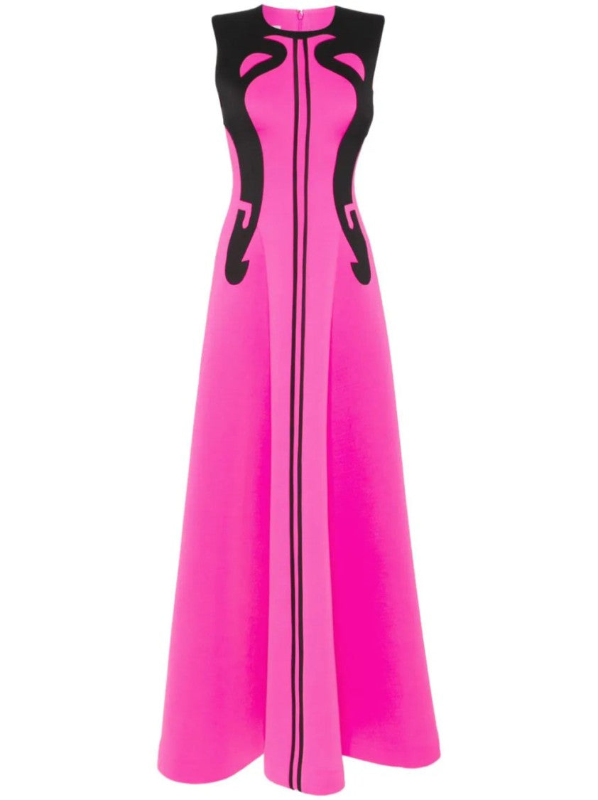 Saiid Kobeisy Neoprene Dress With Abstract Contrast Cuts