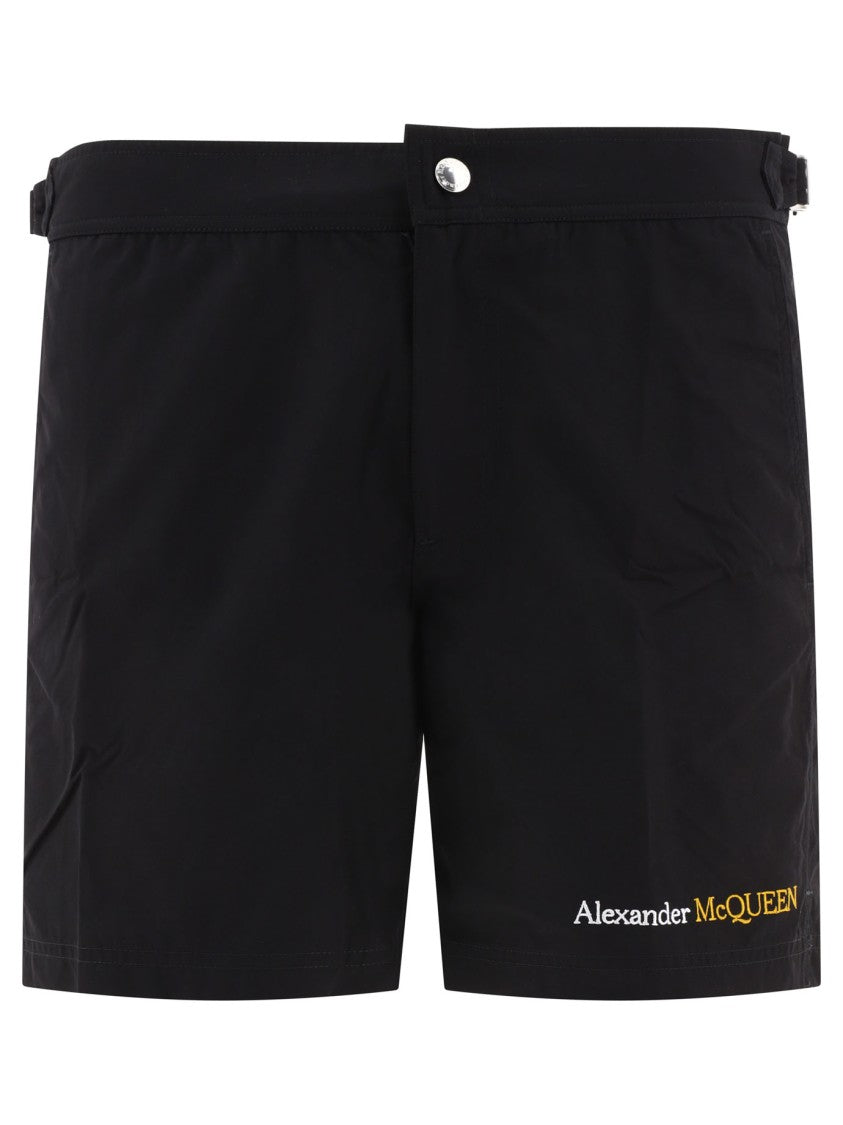 Alexander Mcqueen Tailored Black Swim Shorts