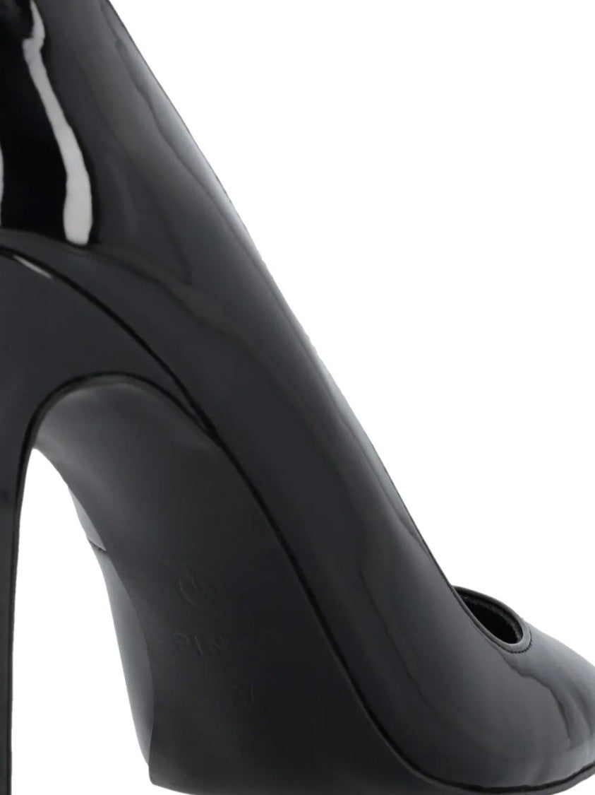 Pinko Black Juliette Glossy Stiletto Pointed-Toe Pumps