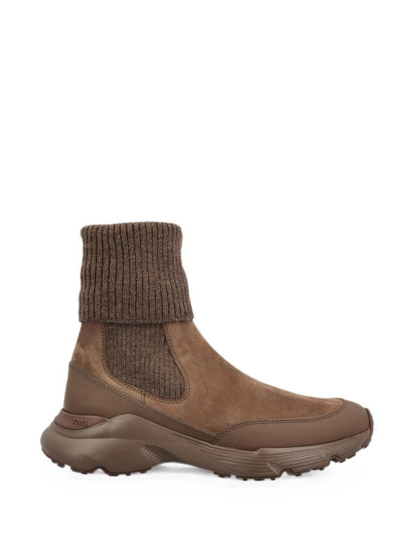 Tod's Sport Run Brown High-Top Sneakers