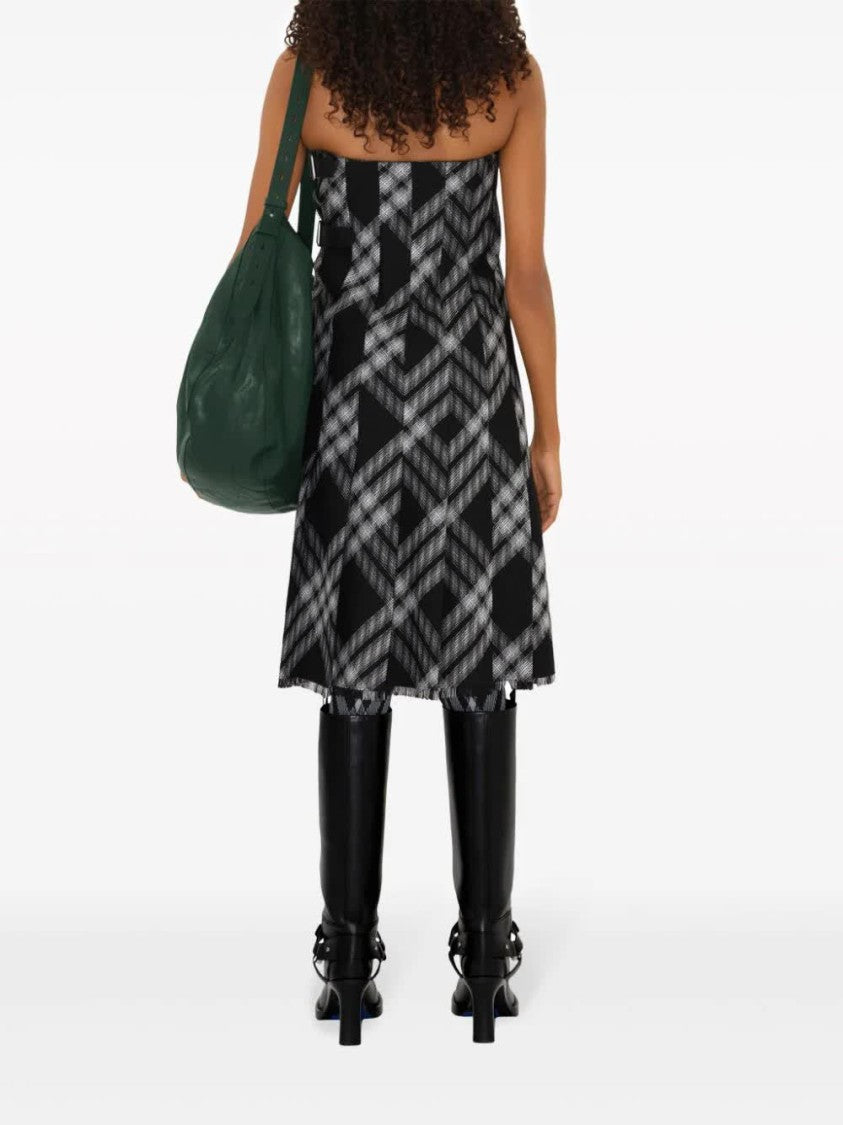 Burberry Check Woven Wool Kilt Dress
