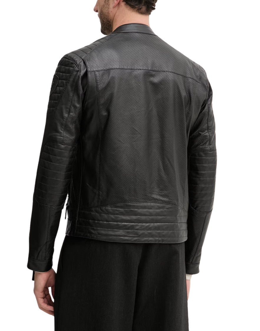 Blauer Black Crossland Leather Jacket