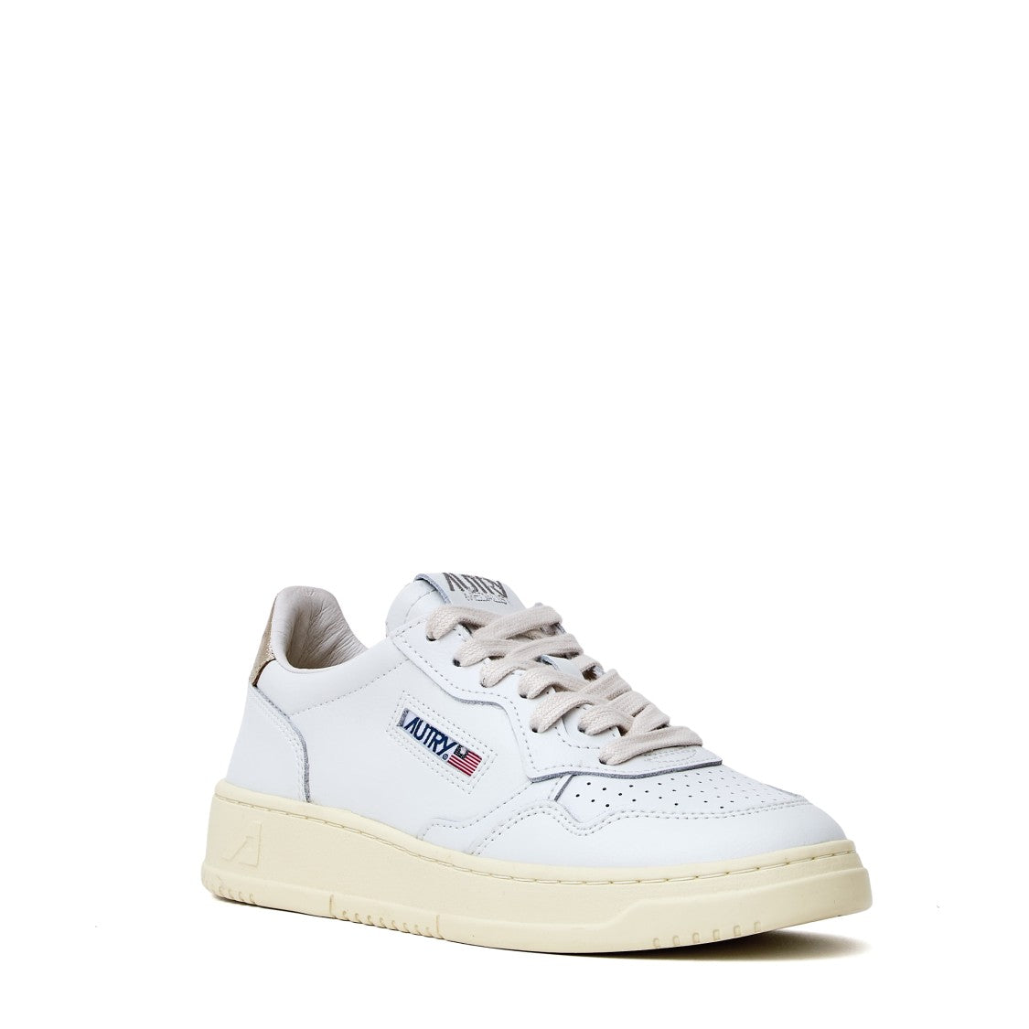Autry White Gold Medalist Low Leather Sneakers