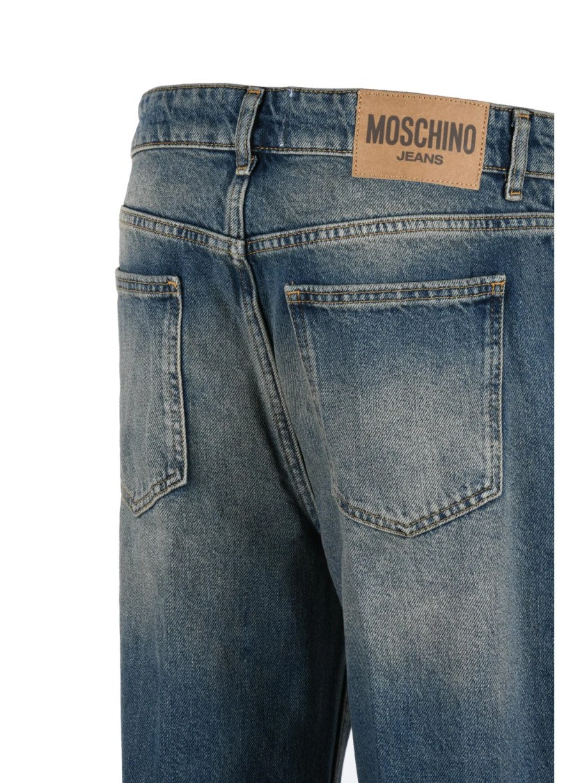 Mo5ch1no Jeans Straight-Fit Denim Jeans With Mid-Rise Waist And Authentic Wash