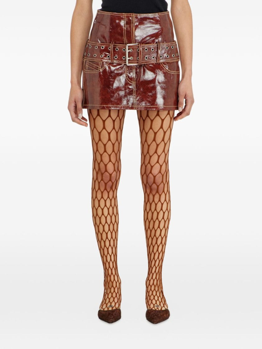 Diesel Mini Skirt With Patent Leather Finish