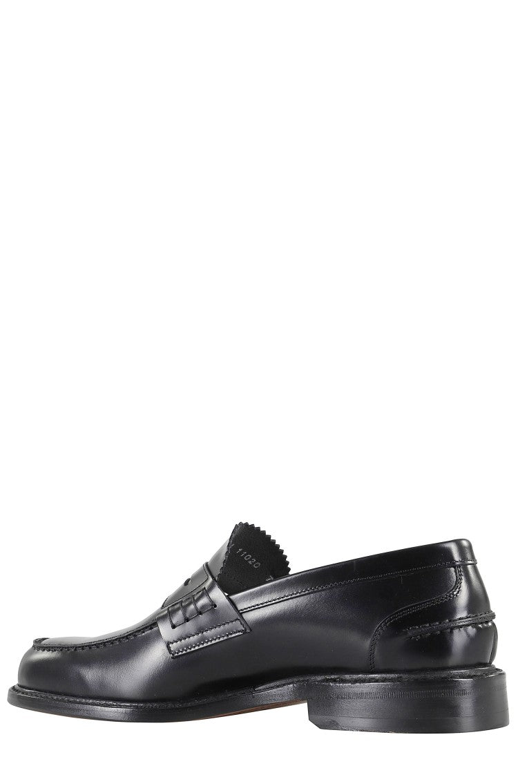John Spencer Black Shiny Penny Design Leather Loafers