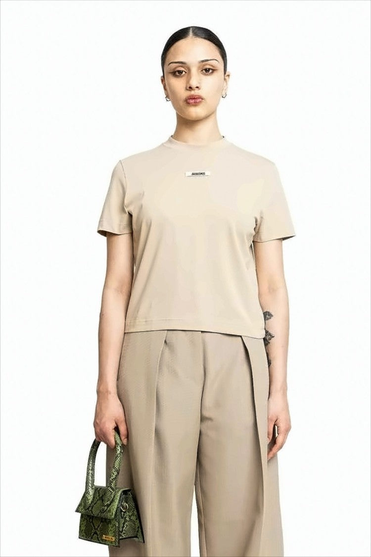 Jacquemus Cropped Minimalist Top With Round Neckline