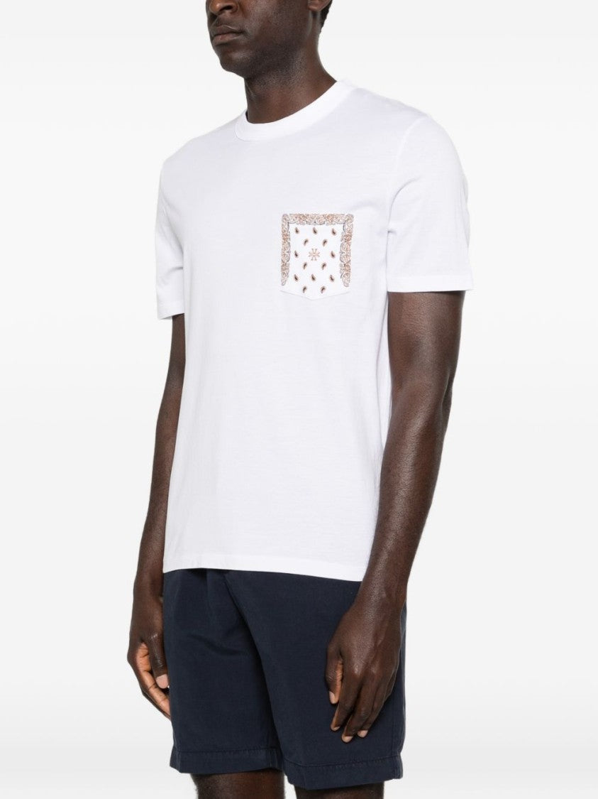 Jacob Cohen Short-Sleeve Crew Neck T-Shirt With Paisley Pocket Detail