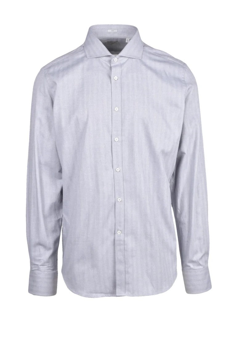 Himon's Grey Striped Stretch Shirt
