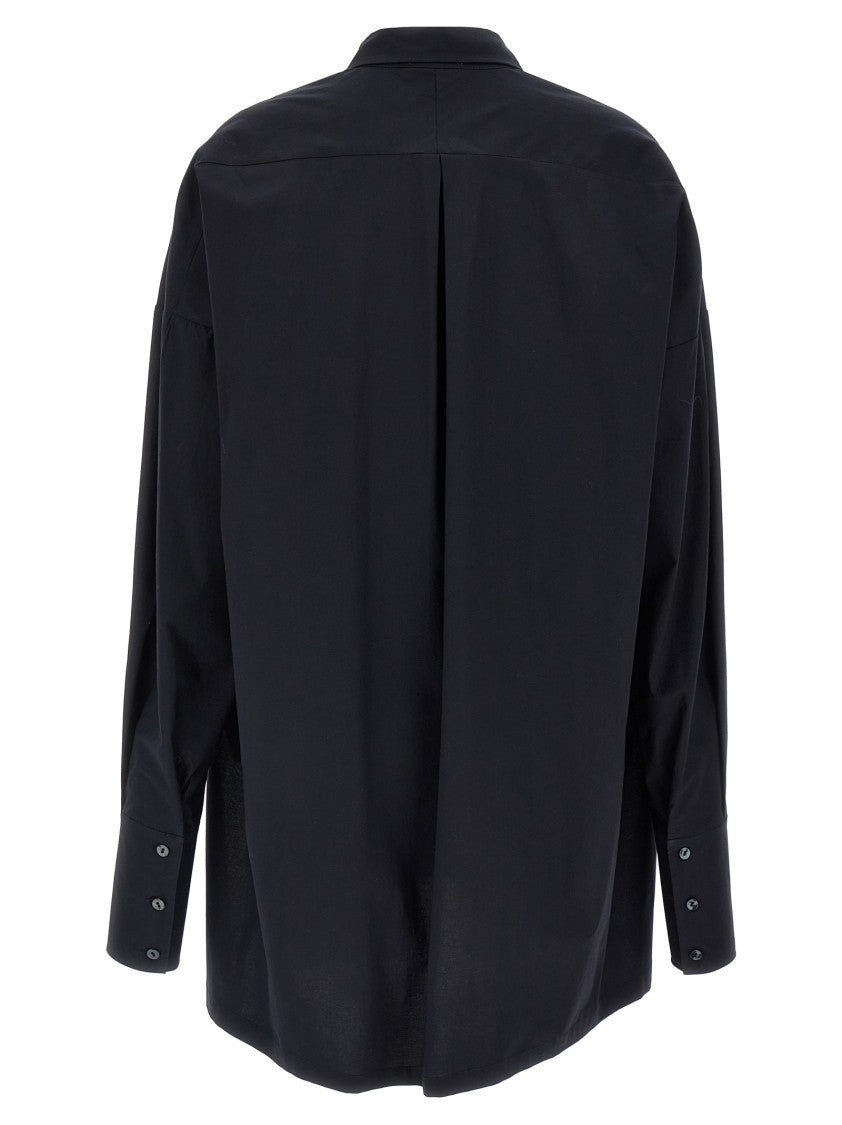Di.La3 Pari' Oversized Dark Blue Cotton Shirt