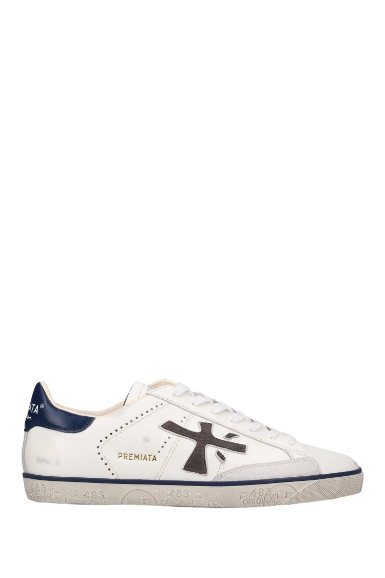 Premiata White Steven Leather Sneakers