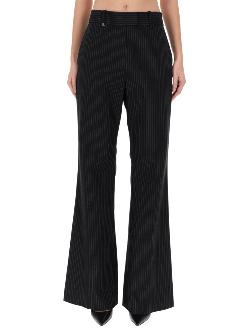 Courrèges Neutrals Pinstripes Wide Leg Pants
