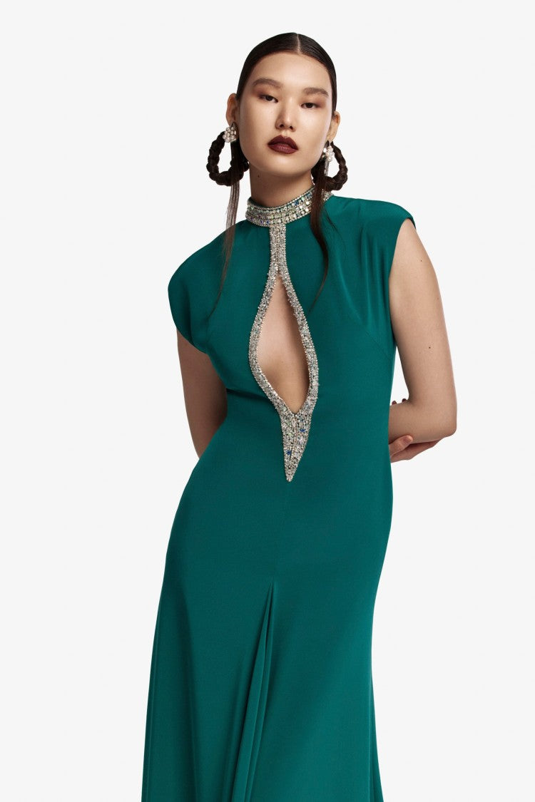 Saiid Kobeisy Crystal Embellished Long Dress